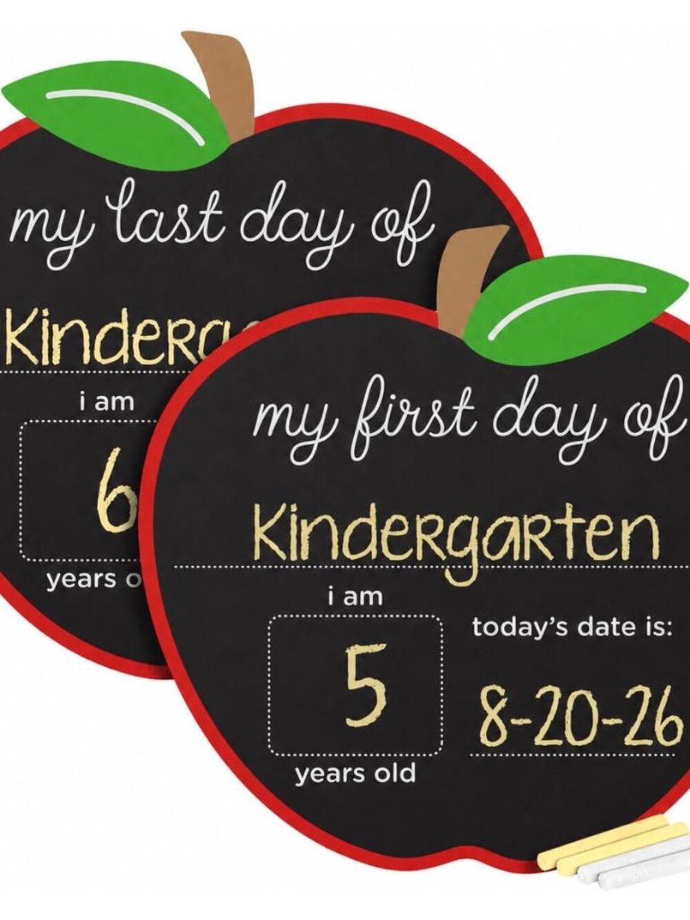 First and Last Day of School Apple Chalkboard Sign, Photo Prop